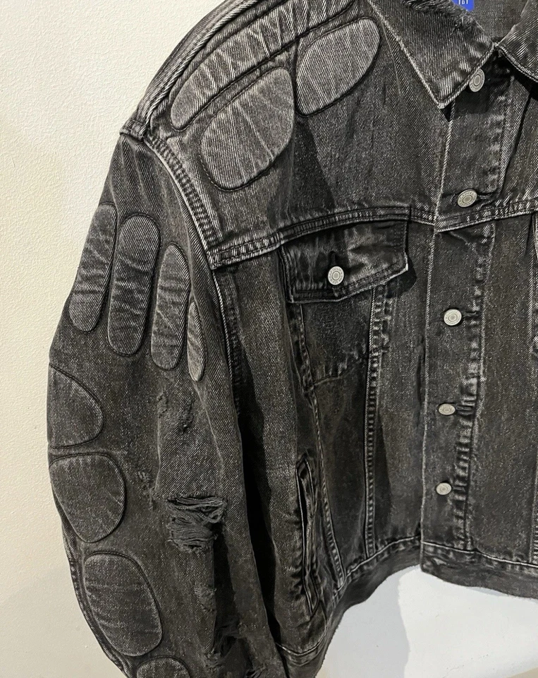 Yeezy GAP Balenciaga mensz XL Padded Denim Jacket “Grey Wash” CHINA *RP$440* - Image 3 of 4