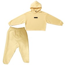 Fear of God Essentials Tracksuit Kids 6/7 Hoodie and Sweatpants Set Kids Yellow