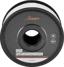 Rocketfish- Rocketfish - 50' Flat 16 Gauge CL2 In Wall Speaker Wire - White