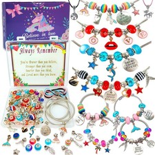 Unicorn Charm Bracelet Kit for Kids - Jewelry Making Arts Crafts Gift for Girl