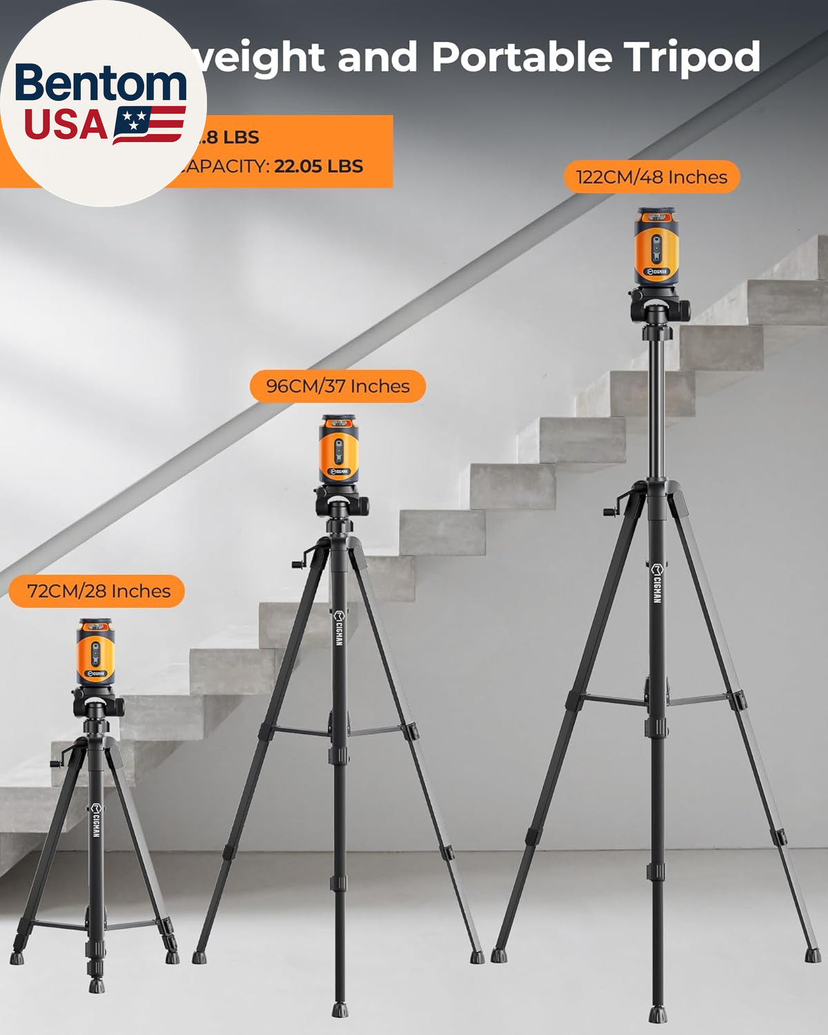 360° Laser Level with Tripod, Green Self Leveling Cross Line Laser, 100Ft Laser