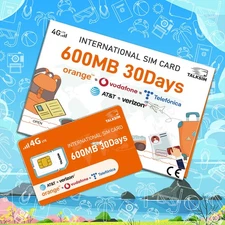 TALKSIM Global 4G LTE SIM Card | 600MB Data, 30 Days, 51-Country Coverage