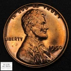 1950 PROOF RED Lincoln Wheat Copper Cent 1C PR RD