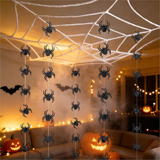 Spider Webs Halloween Decorations Outdoor Indoor Hanging Web Set
