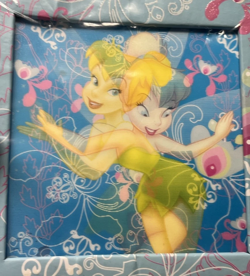 TINKERBELL Hologram 4 x 6 Photo Album w/ Blue Floral Print NEW - Image 2 of 4