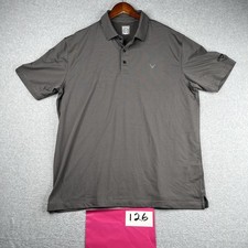 Callaway Opti Dri Golf Polo Shirt Mens Xl Gray Striped Performance Stretch