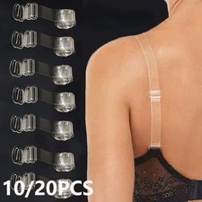5/2/1 Pairs Clear Invisible Transparent Bra Straps Adjustable Detachable Hook UK