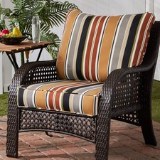 Brick Stripe Outdoor 24-inch x 24-inch Premium Deep Seat Cushion Set Cushions