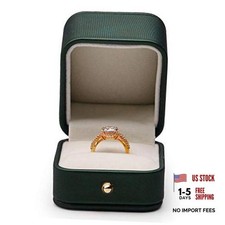 Gorgeous Blackish Green Premium Leather Ring Bearer Box for Ring Box
