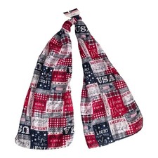 NWT USA Patriotic Scarf 4th of July Americana Red White Blue Stars Stripes Wrap