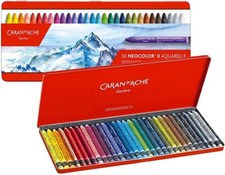 Caran D'Ache Neocolor II Watersoluble Watercolor Chalk, 30 Colors, Pack of 1