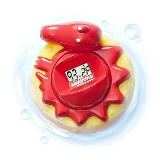 Aquatopia Charlie Crocodile Baby Bath Thermometer with Digital Audible Red