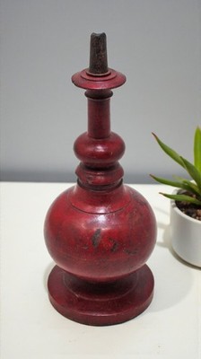 Antique Wooden Kum Kum Powder Tika Box Original Old Fine Lacquer Painted