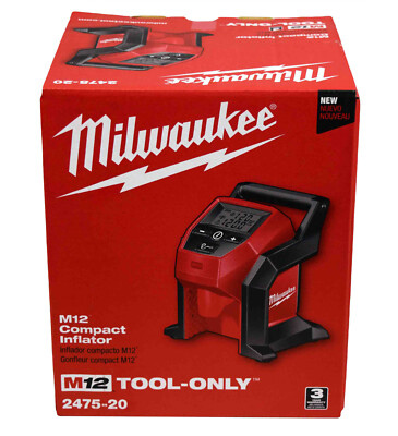 New In Retail Box Milwaukee 2475-20 M12 Compact Tire Inflator