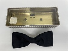 Vintage Ormond Bow Tie Black Clip On Silk