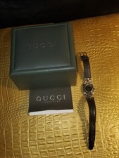 Gucci Watch 6300L 18 inch Women's Black Swiss Made with Box and Card