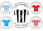 Personalised Football Stickers Shirt Birthday Party Thank You Sweet Cone Bags