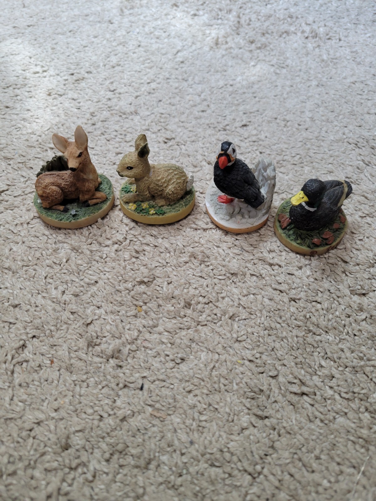 Vintage 1997 Tetley Tea Figurines Deer, Rabbit, Duck, Dodo Lot of 4