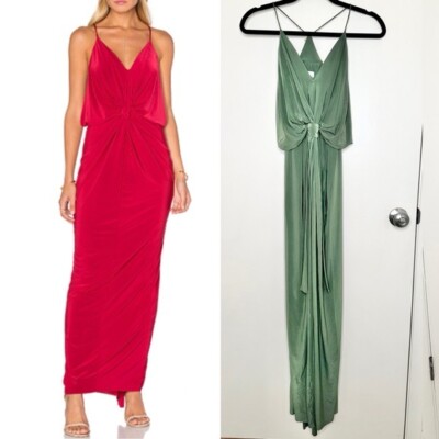 NWT MISA Los Angeles Domino Maxi Dress in Sage Green Size Large MSRP $280 |  eBay