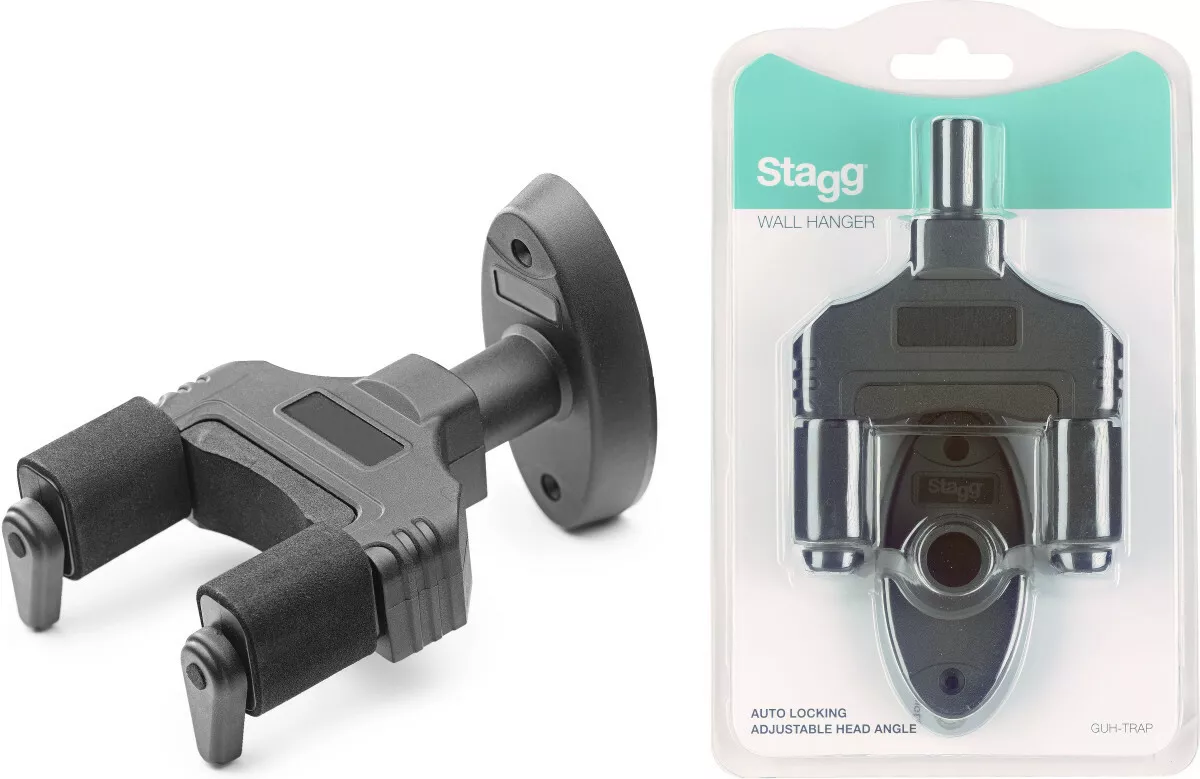 Stagg Auto Locking Adjustable Head Angle Wall Hanger for Guitar