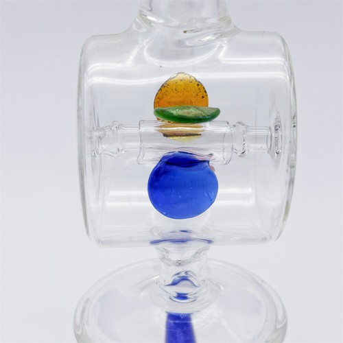 Pyrex 5.7inch Glass Hookah Bong Windmill Wheel Rotates Water Pipe Bubbler W/Bowl - Picture 10 of 12