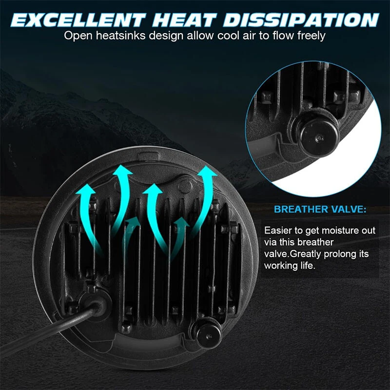 4x For Ford Galaxie 500 1962-1974 5.75" 5-3/4inch Round LED Headlights Upgrade - Image 3 of 4