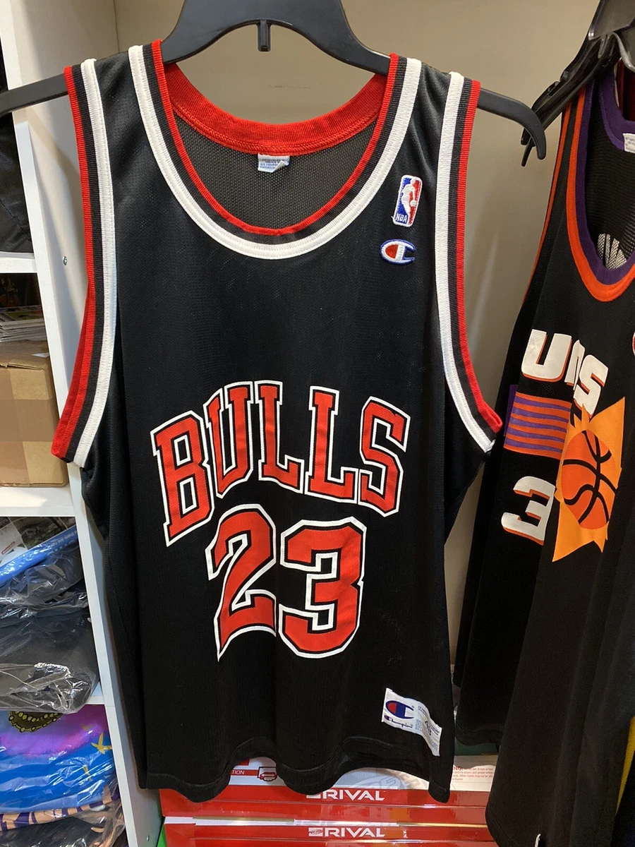 Vintage Champion Michael Jordan Jersey Chicago Bulls #23 NBA Size 48 Black  USA