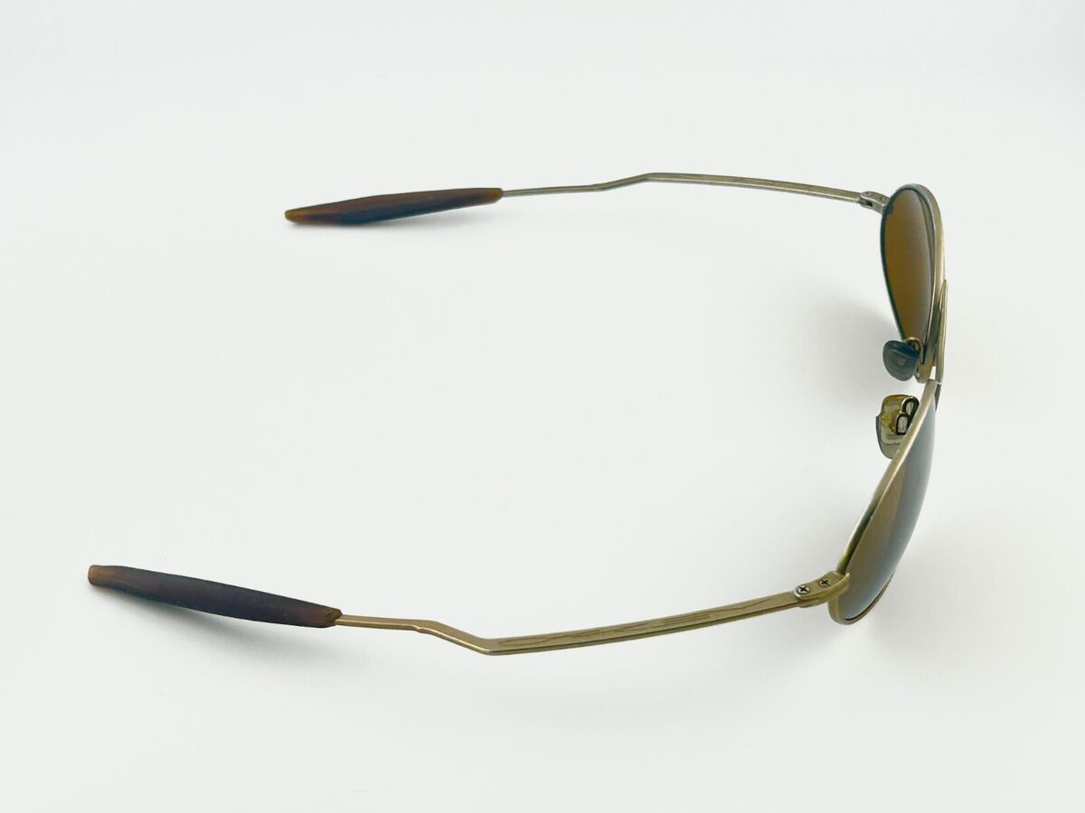 Vintage Oakley E Wire 1.0 Gold Metal Frame USA 90s W/ Brown Vintage Oakley E Wire 1.0 Gold Metal Frame USA 90s W/ Brown
