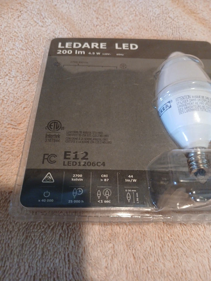 1 IKEA LEDARE 4.5 W LED Bulb E12 2700K Kelvin 200lm Lumen NEW Warm White. - Image 2 of 4