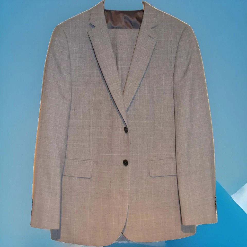 JAEGER ~ TRAJE DE TRABAJO/EMPRESA DE VERANO ELEGANTE GRIS A CUADROS LONDRES REINO UNIDO 42 UE 52 Foto 2 de 4