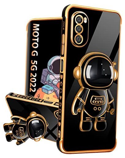 Buleens Case with Astronaut Stand, Girls for Motorola Moto G 5G 2022 Black