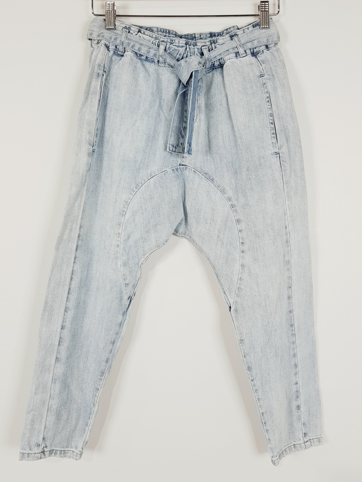 SEED HERITAGE Womens Size 6 Bleach Back Woven Harem Jeans / Pants NEW + TAGS