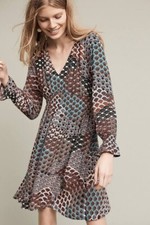 Maeve Monaco Fan Print Dress Size Small Multicolor Geometric Anthropologie