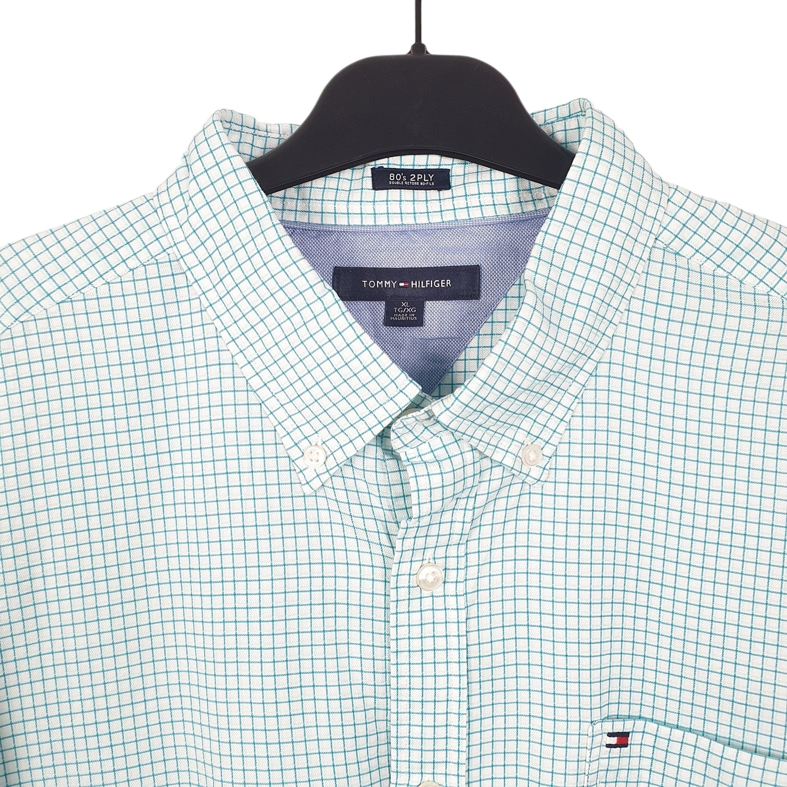 TOMMY HILFIGER Green Check Shirt Long Sleeve Casual Mens L image 2