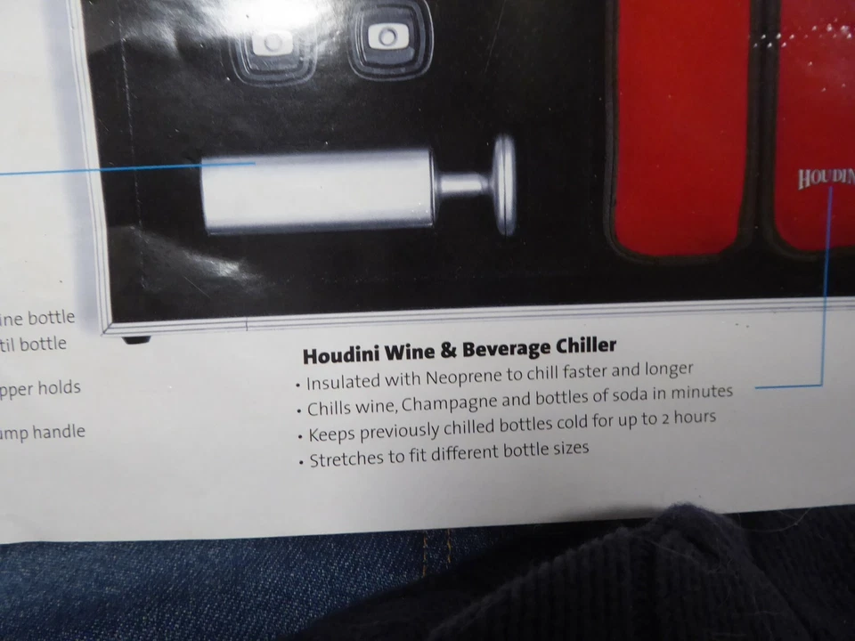 TOP OF RANGE HOUDINI LEVER CORKSCREW, 2013, WINE BOTTLE OPENER + COOLER ETC  - Image 4 of 4