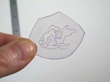 vtg 1960s 70s Tattoo acetate stencil Pop Culture Tiny Fish v2 MX