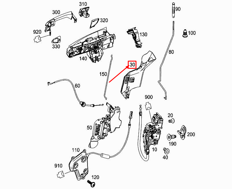 MERCEDES-BENZ GL X166 Türschlossabdeckung vorne links LHD A1667230908