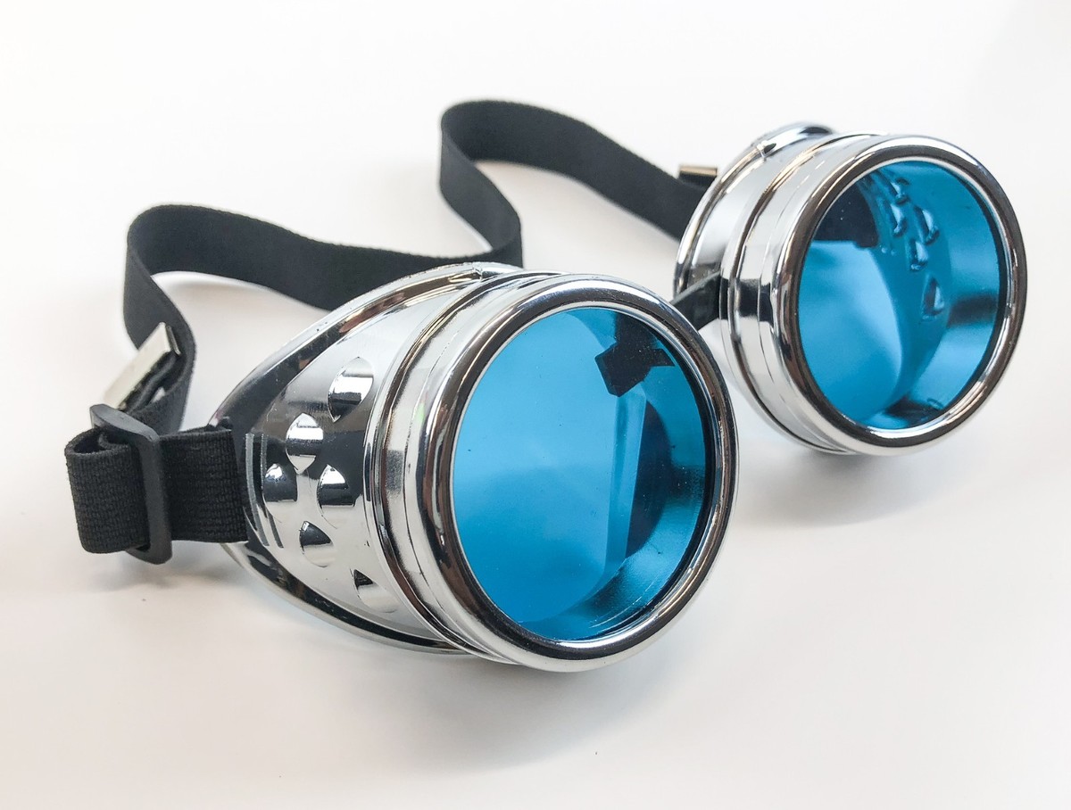 Occhiali Da Sole Gotici Steampunk Blu Per Cosplay E Feste - Foto 4