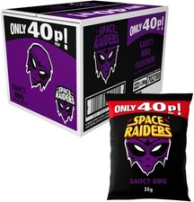 Space Raiders 36 X 25g Saucy BBQ Flavour Chips Golden Wonder Retro Snacks Crisps
