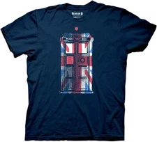 Officially Licensed Doctor Who T-Shirt 100% Cotton Follow Me Tardis Navy