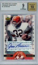 Jim Brown 2005 Upper Deck Legends Legendary Signatures Autograph BGS 9 Auto 10