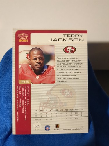 2001 Pacific #382 💥Terry Jackson💥 San Francisco 49ERS - Picture 2 of 2