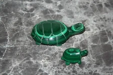 lot de 2 tortues en malachite, pierre naturelle