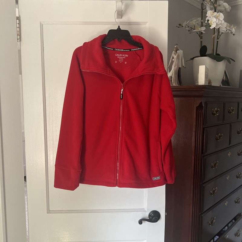 Calvin Klein Performance Full Zip Red Fleece Jacket Size XL