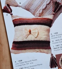 Vintage Artcraft Concepts Brownstones Stickloom Pillow Kit 14"x14" NISP