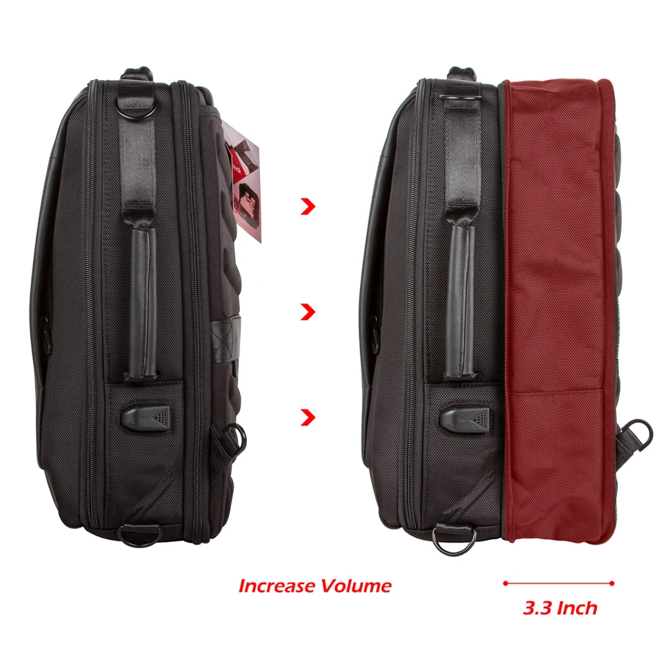 Mochila de negocios RFID de 15,6" para computadora portátil compartimento de aumento bolsa puerto de carga USB Foto 4 de 4