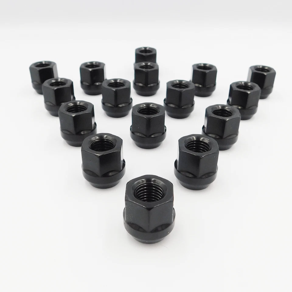 Гайки открытые колесные M12x1,5 (черные) x 16 для Toyota Mr2 LiteAce MasterAce Fortuner - Изображение 2 из 4