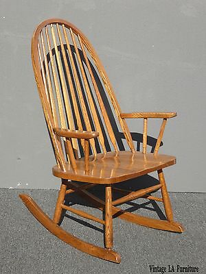Vintage Mid Century French Country Oak, Country Rocking Chairs