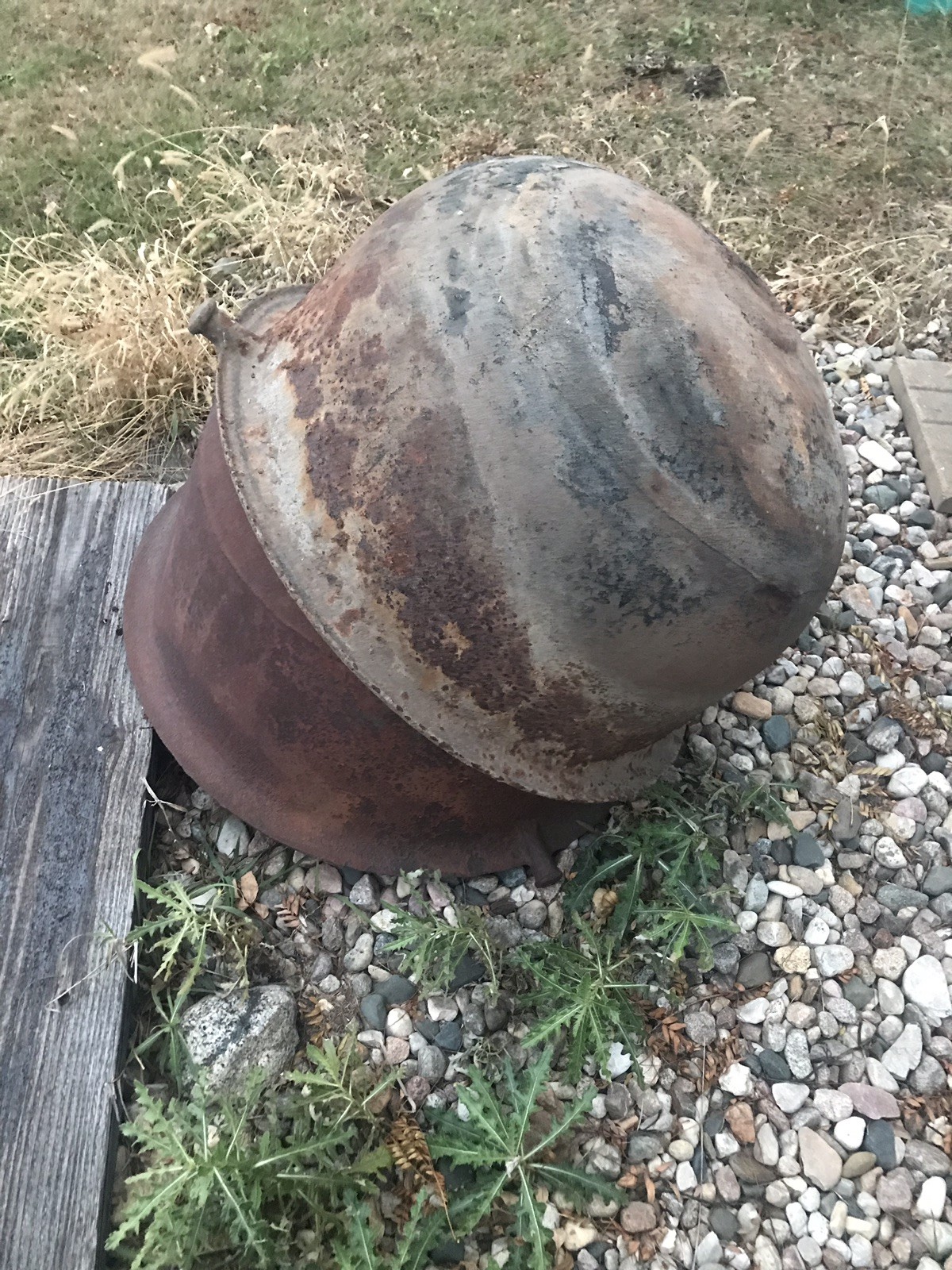 Huge Vintage Antique Cast Iron Flower Pot Cauldron Foundry Kettle