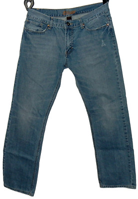 Vintage Plugg Men's Blue Jeans 34x32 Denim Relaxed Classic Zip Distressed Spot #